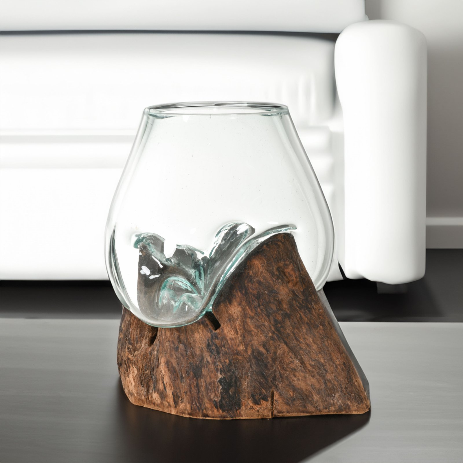 Small Glass Bowl on Wood - Image 2