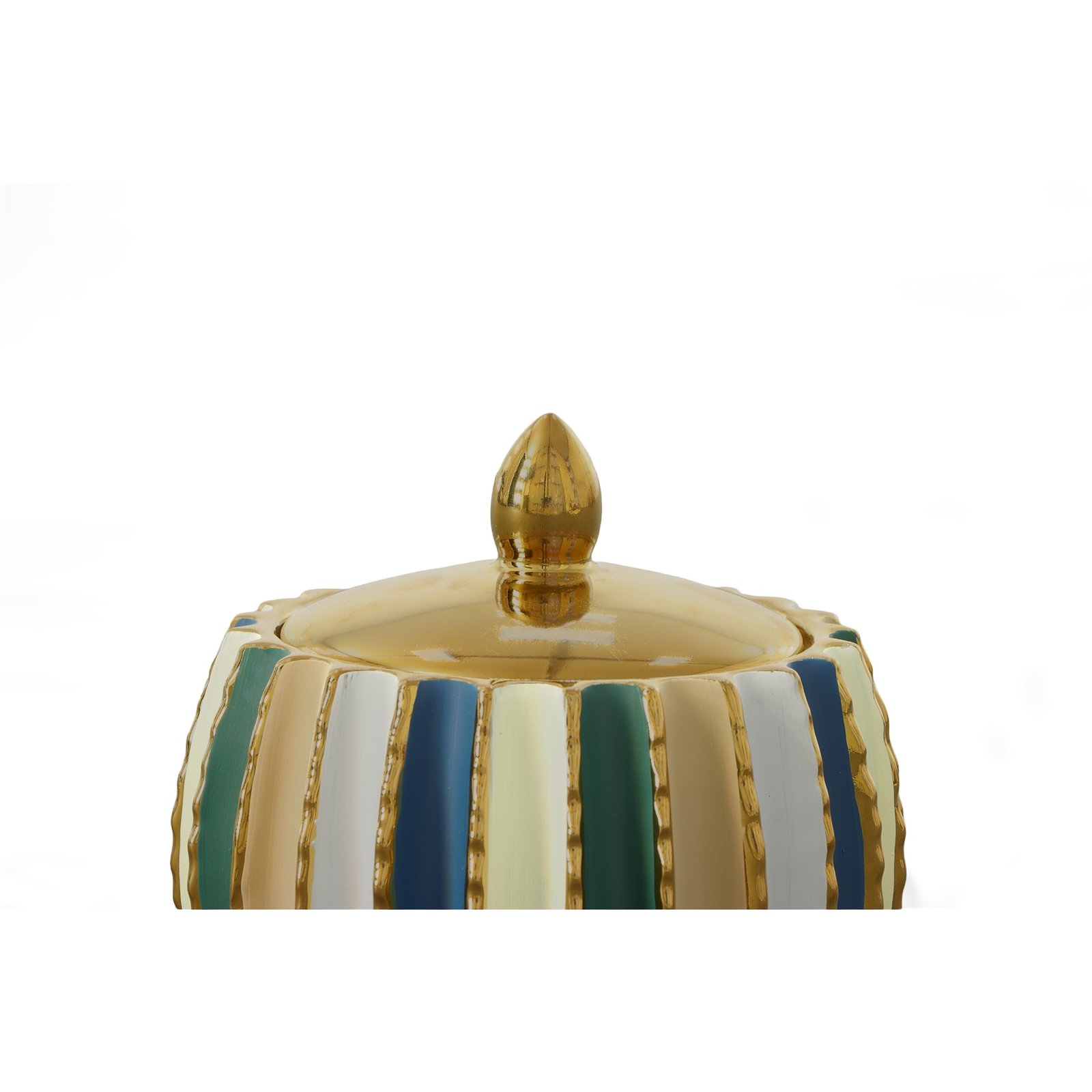 Purity Multi Colored Matte Striped Cannister with Lid - Image 4