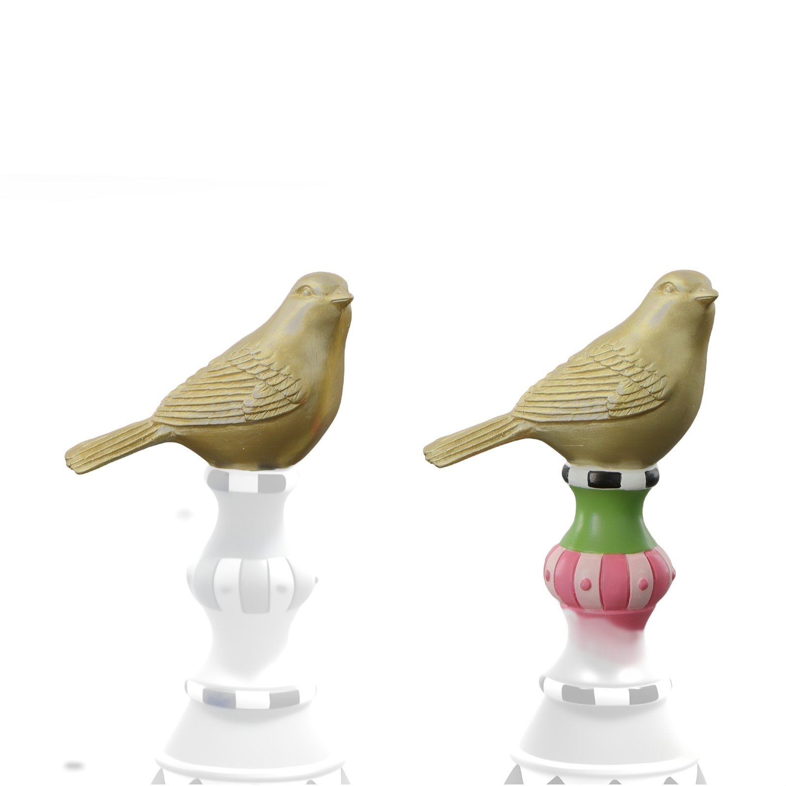 15.75in Spire Pillar with Bird Set of 2 - Image 4