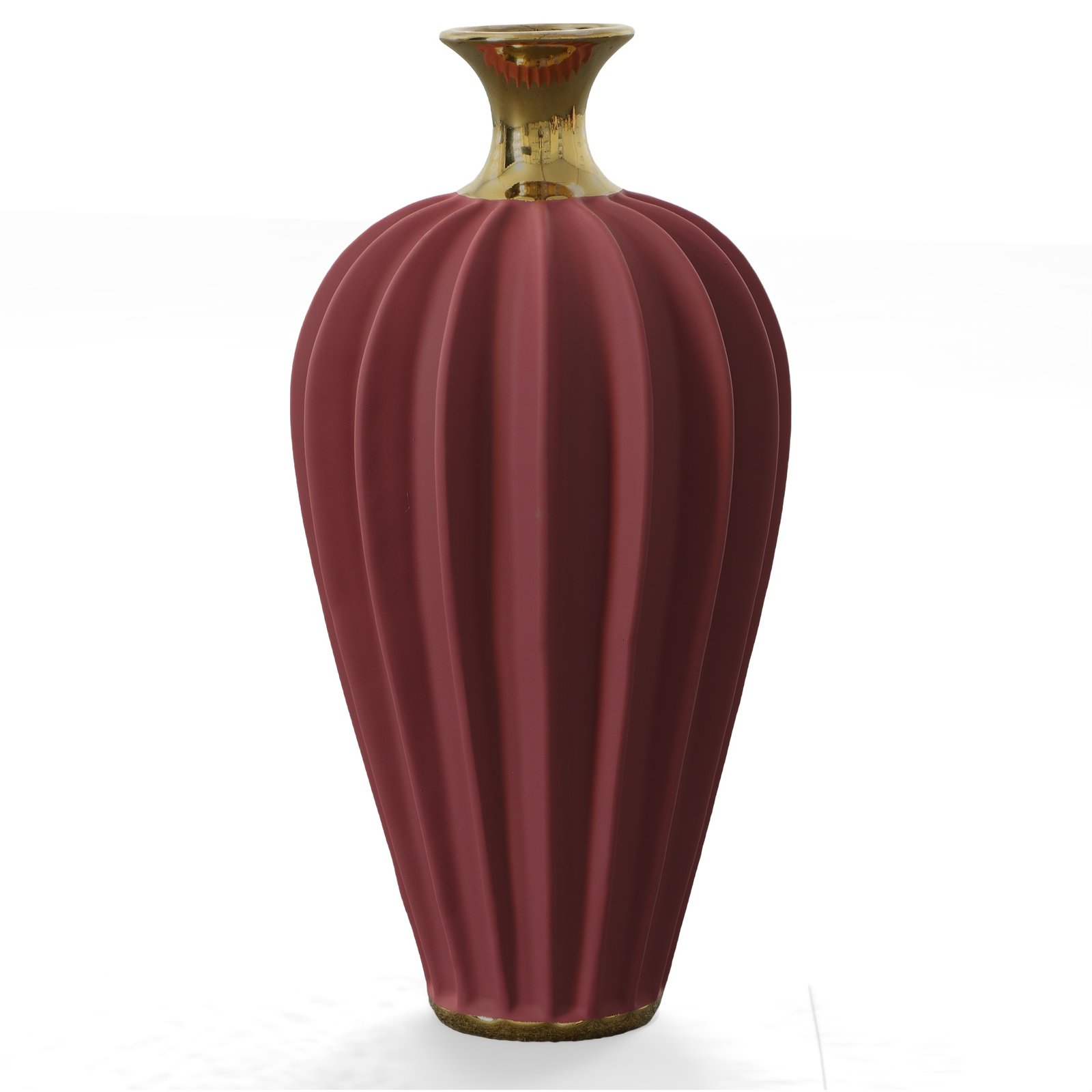 Radial Matte Large Vase - Burgundy