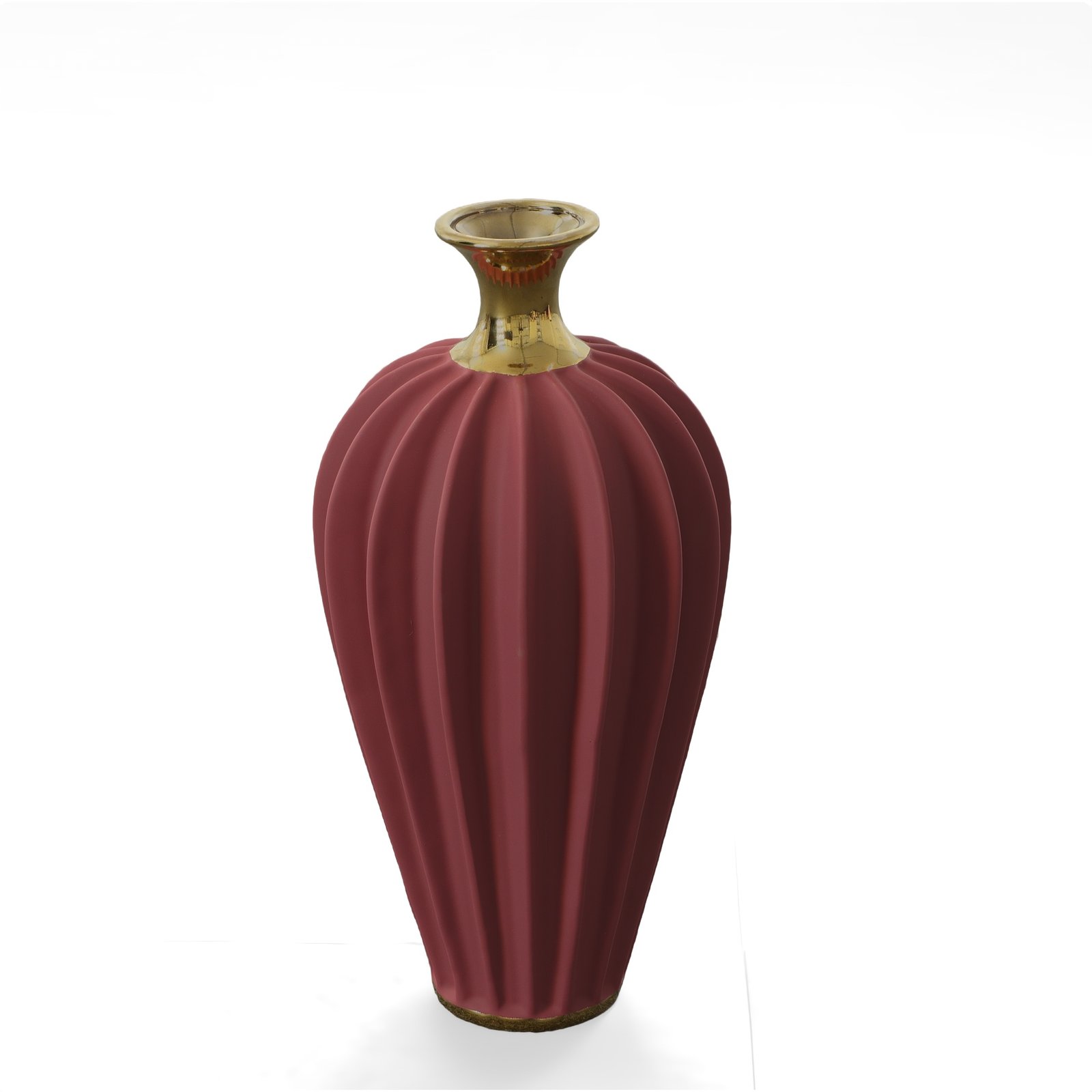 Radial Matte Large Vase - Burgundy - Image 2