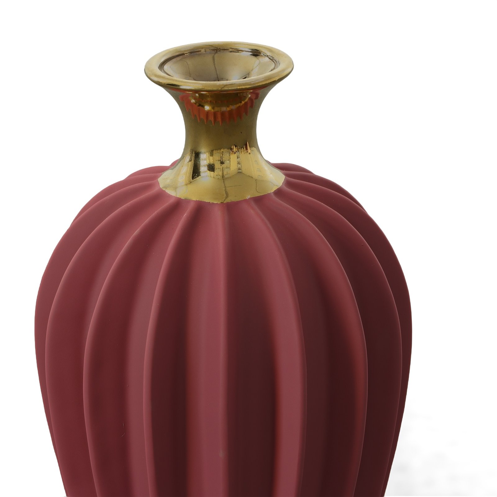 Radial Matte Large Vase - Burgundy - Image 4