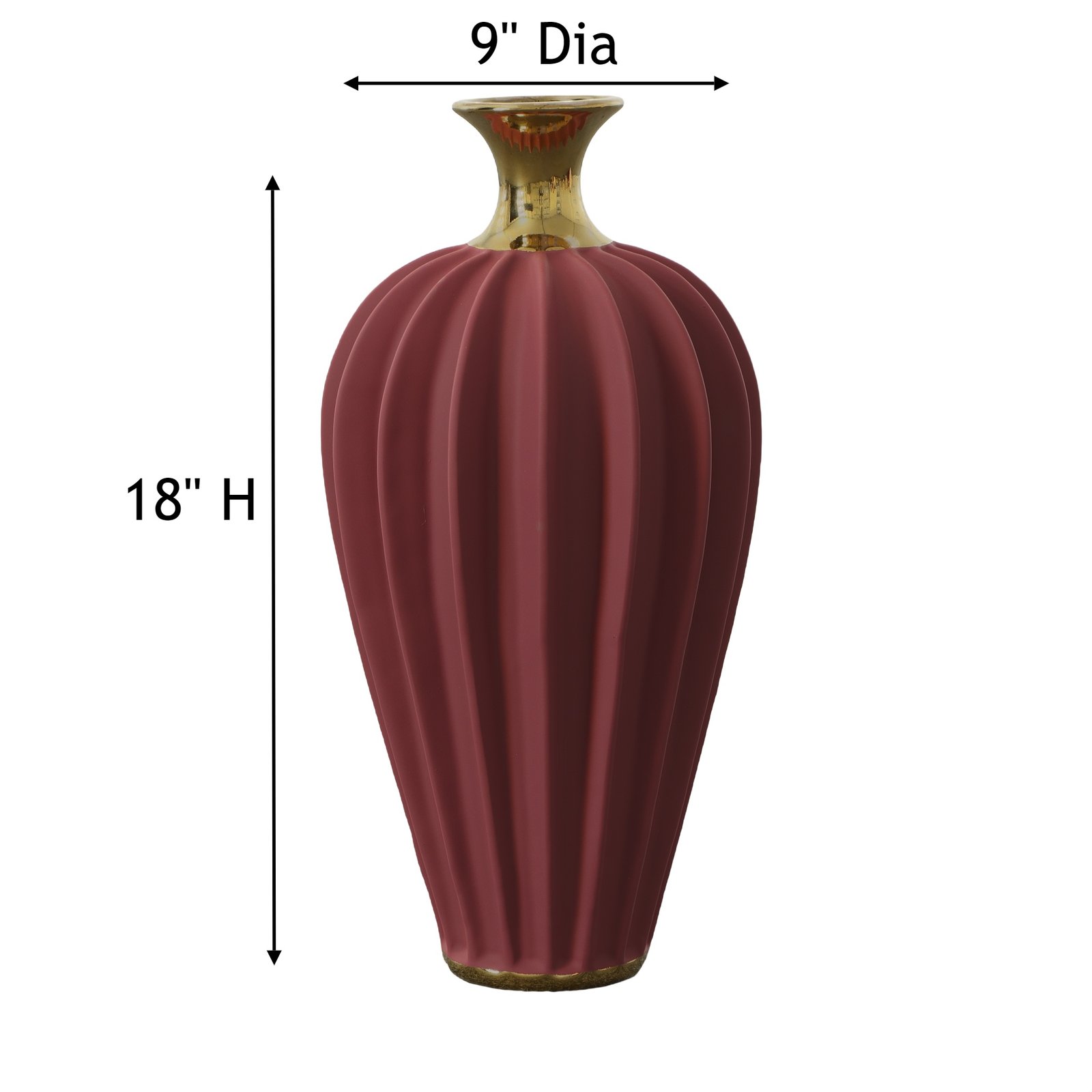 Radial Matte Large Vase - Burgundy - Image 5
