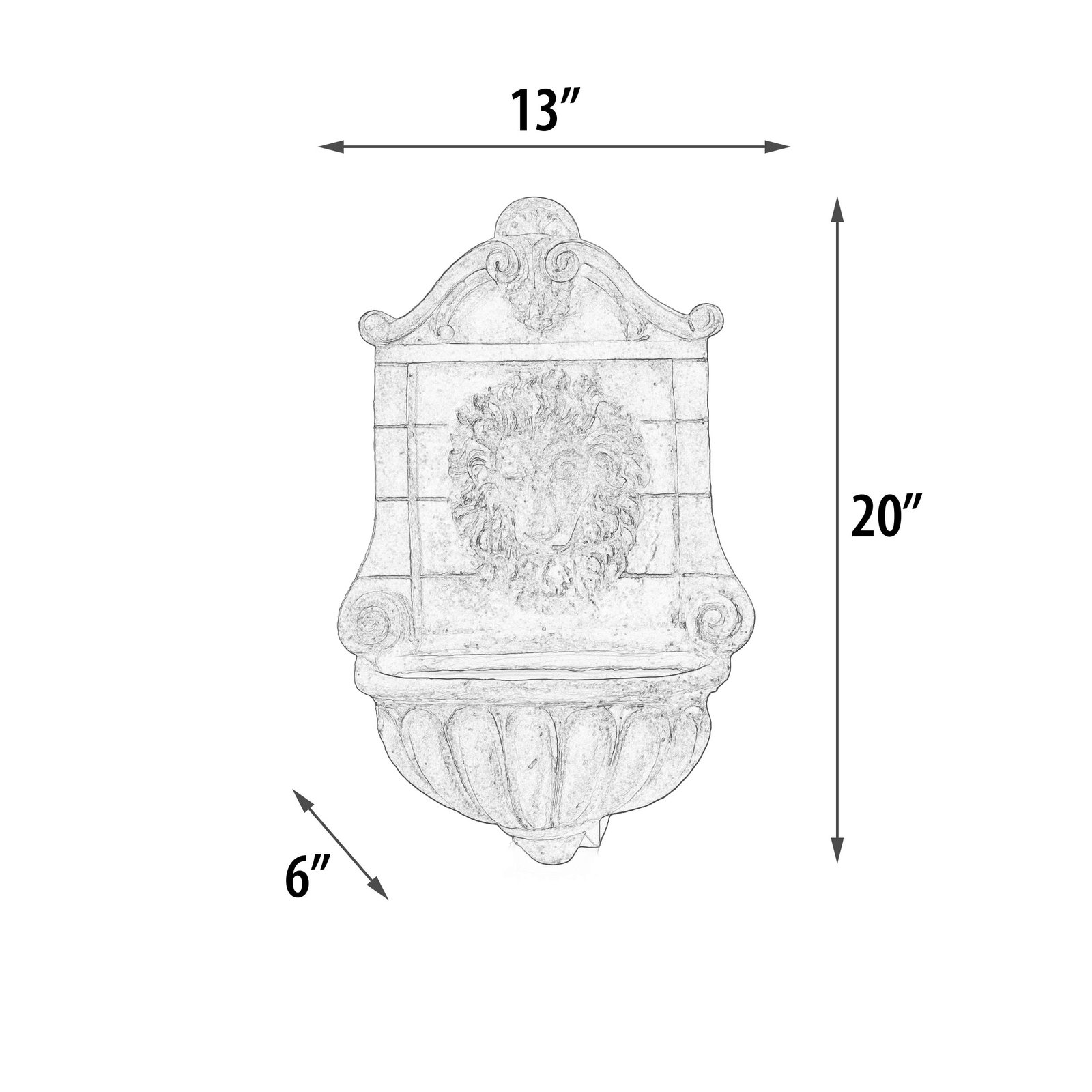 Lion Garden Hanging Wall Planter 13"W x 20"H - Image 5
