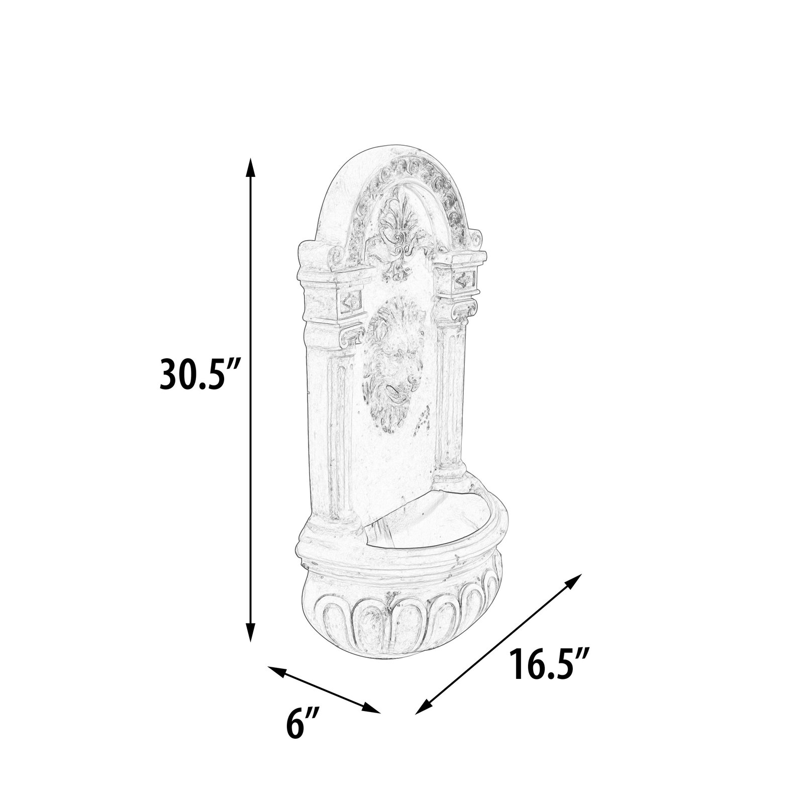 Lion Wall Fountain With Pump - Image 5