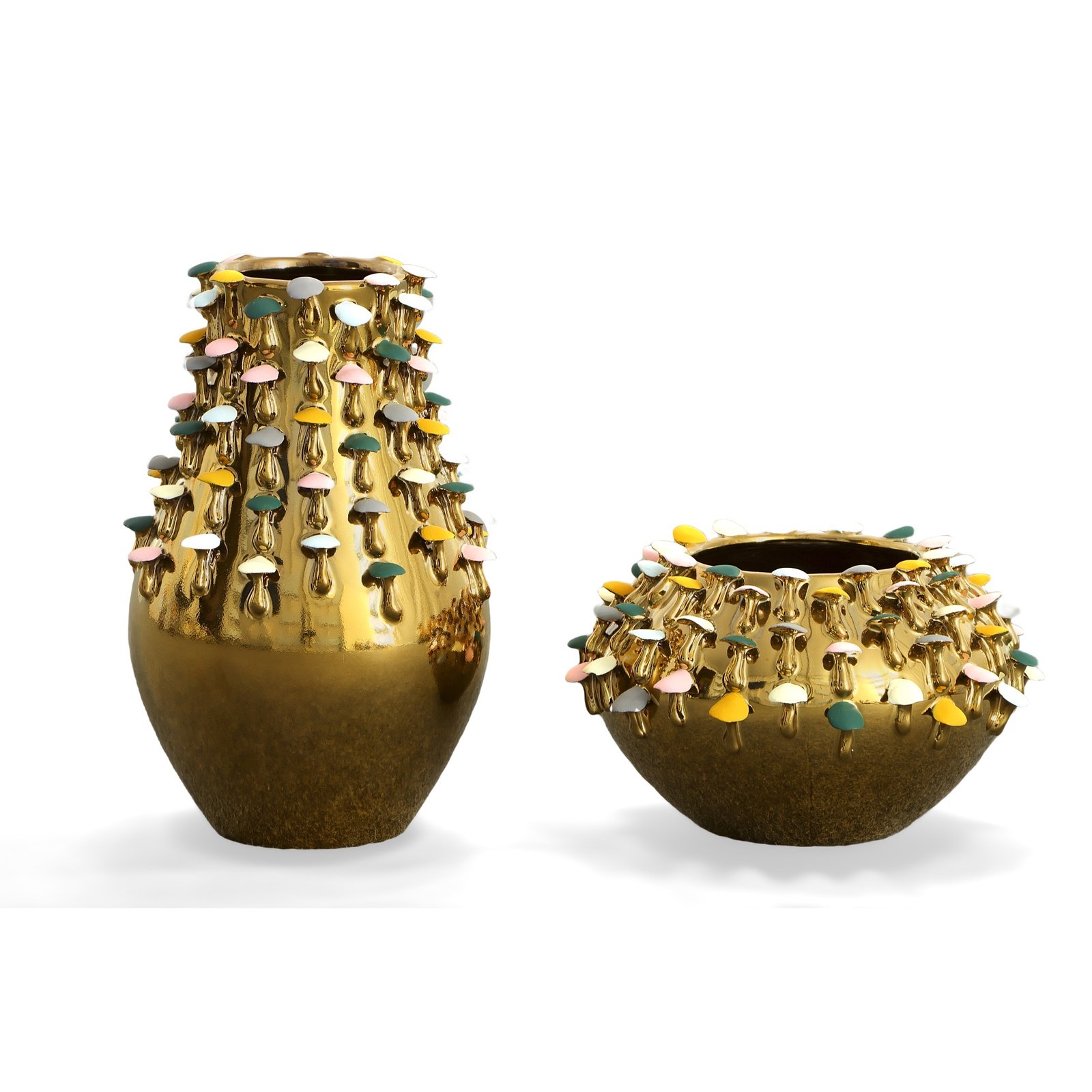 Mushroom Bowl and Vases Set of 2