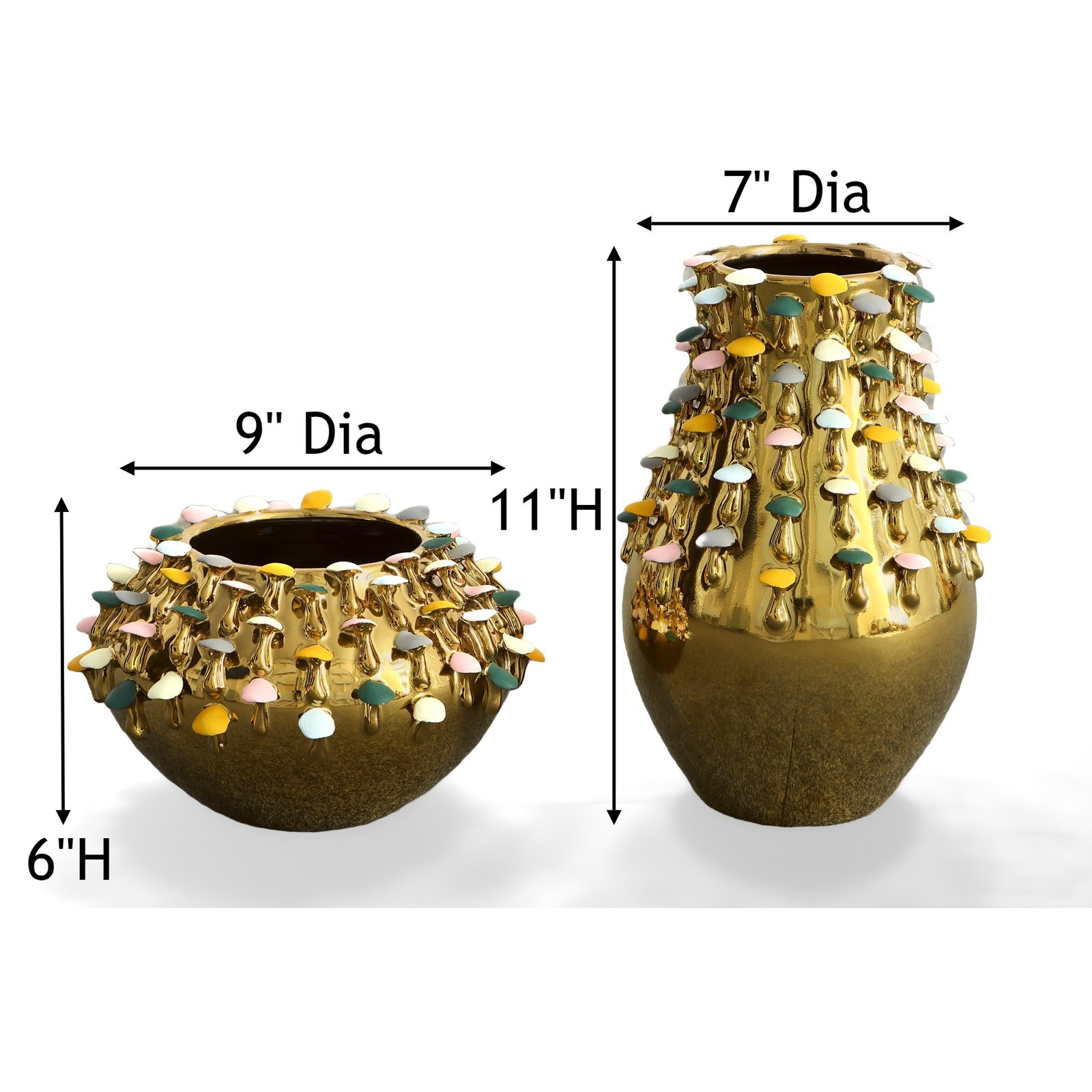 Mushroom Bowl and Vases Set of 2 - Image 5