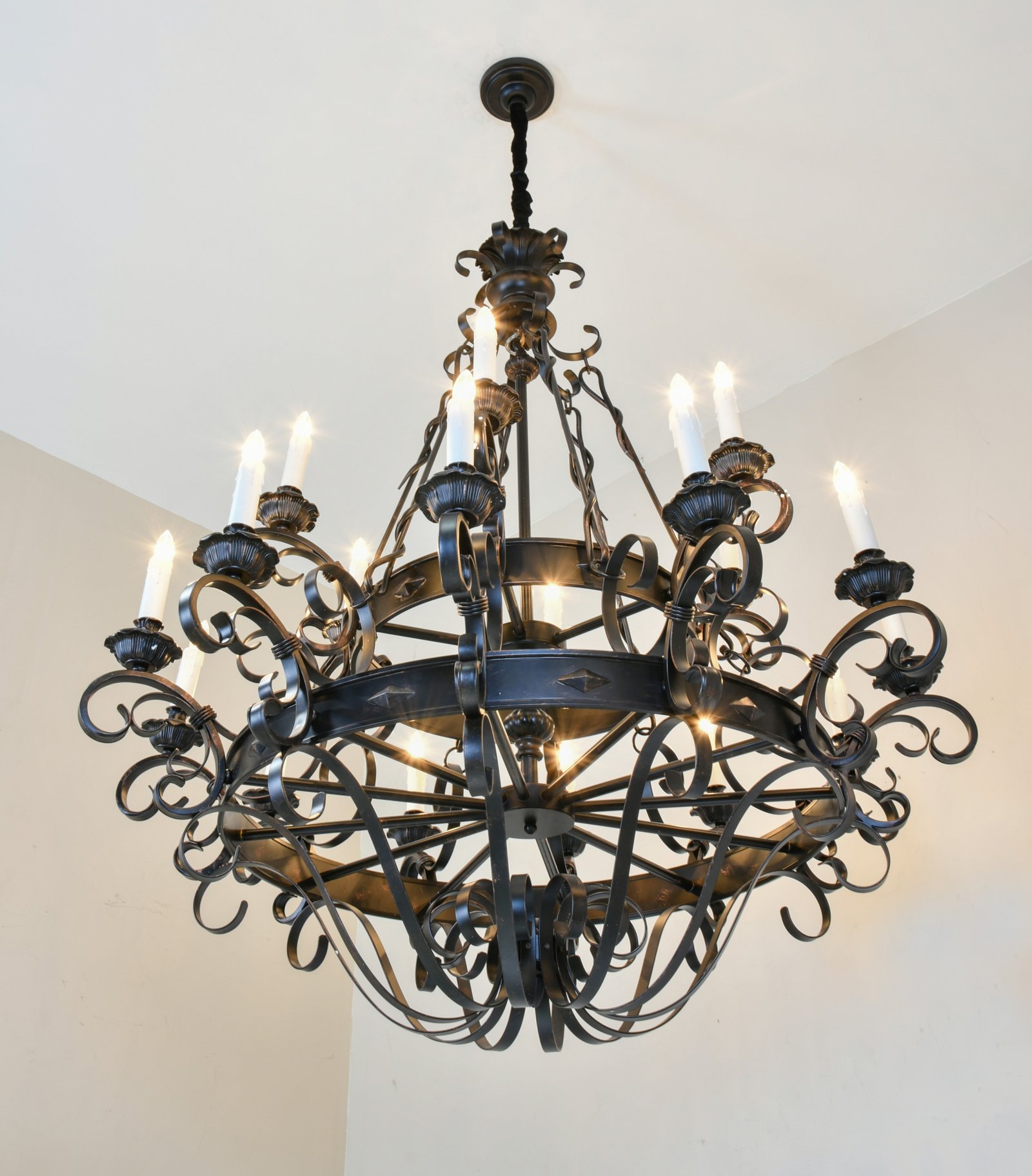Black and Gold Iron Chandelier - Image 3