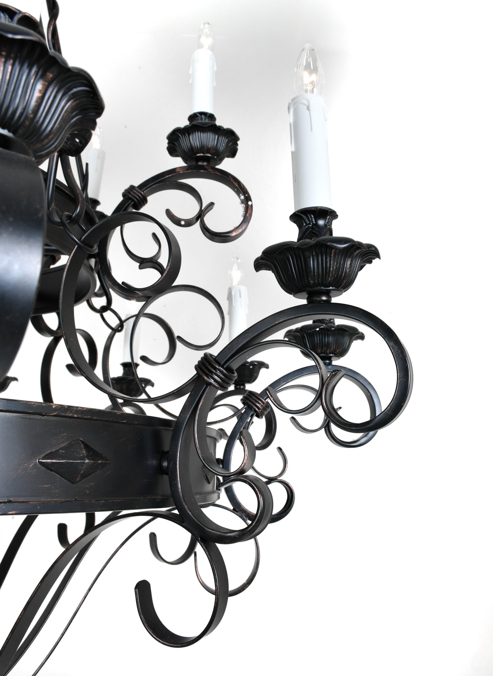 Black and Gold Iron Chandelier - Image 4