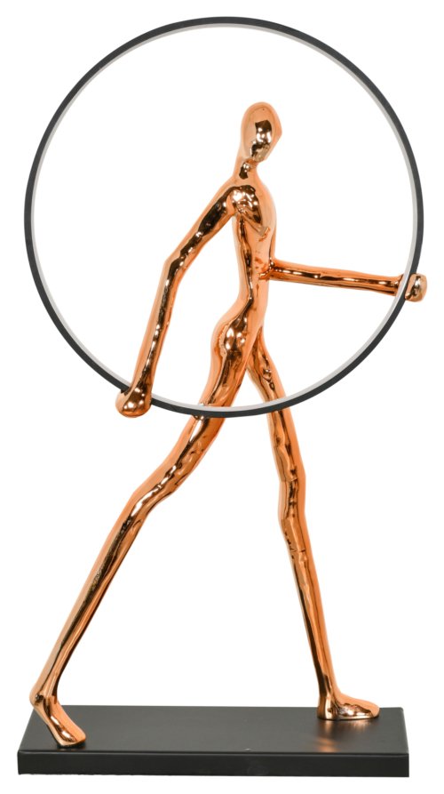 Abstract LED Sculpture Holding Ring of Light