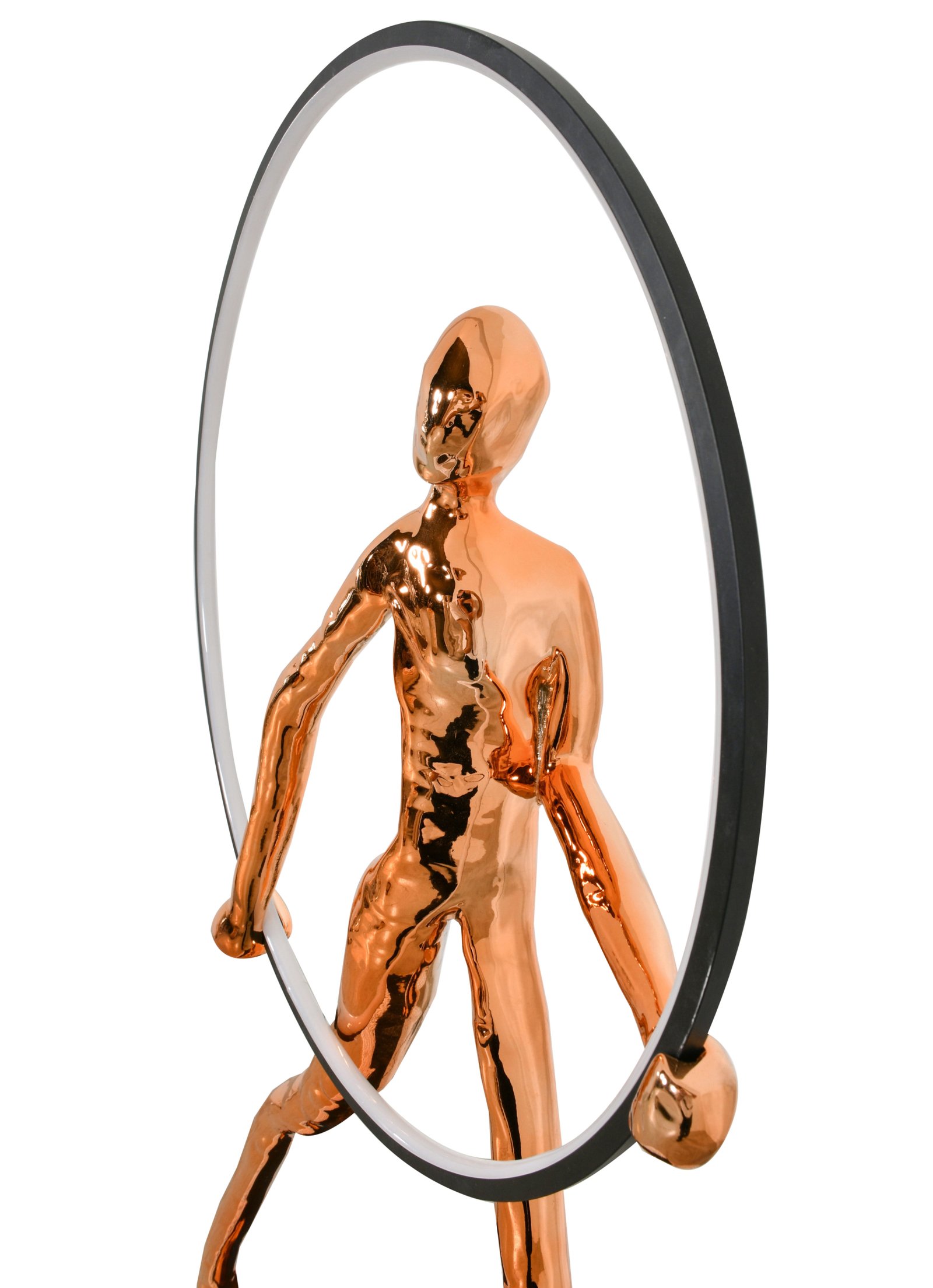 Abstract LED Sculpture Holding Ring of Light - Image 4