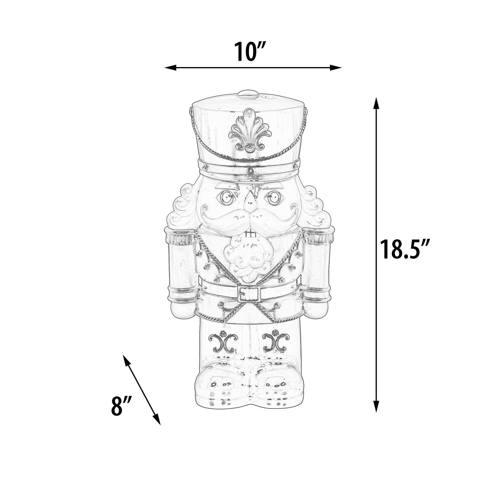 Black and Gold Nutcracker with LED lights - Image 5