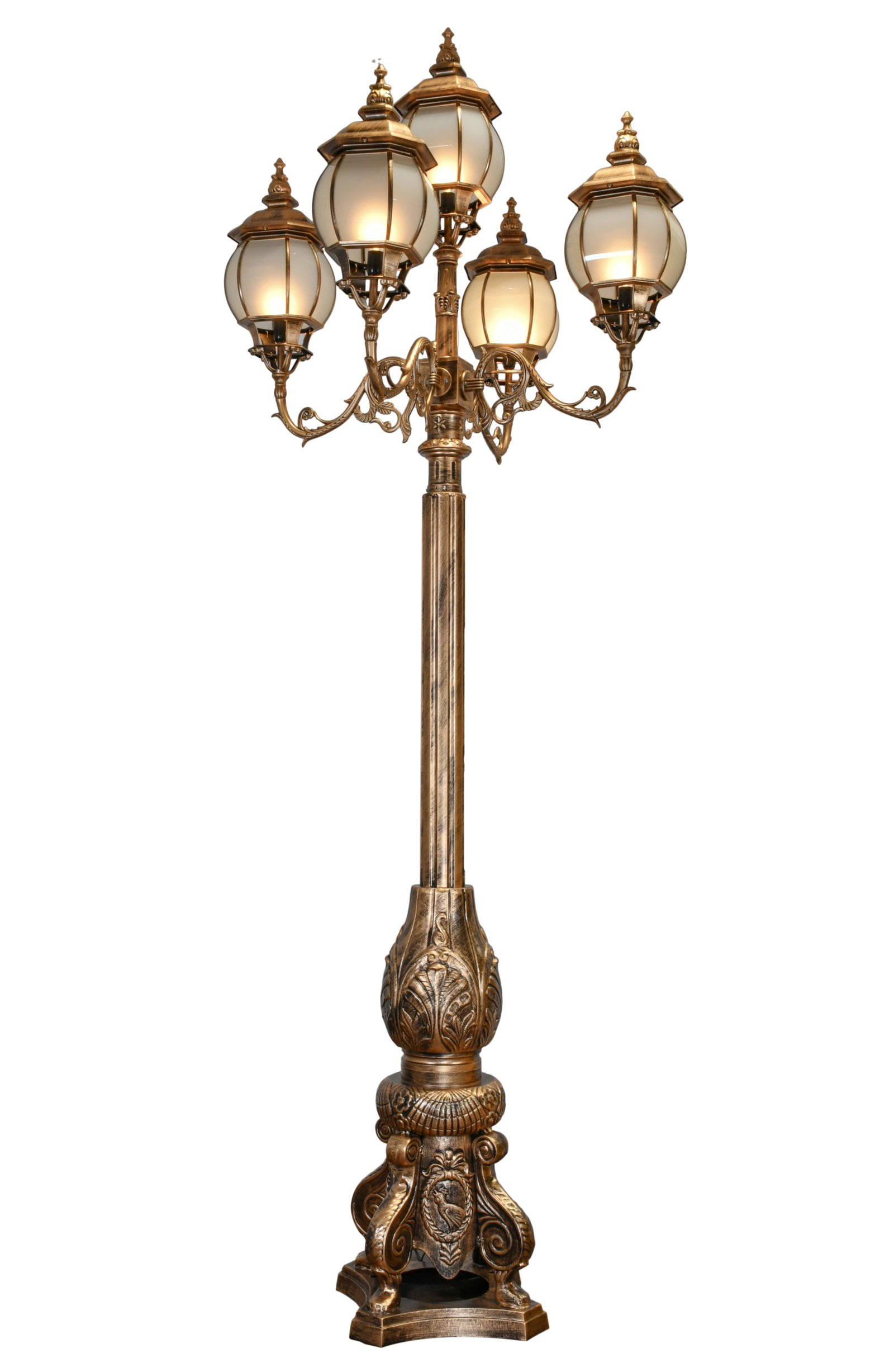 Estate Powder Coated Aluminum 5 Light Street Lamp