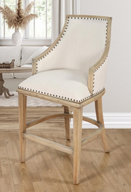 Farmhouse Curved Back Barrel Stool