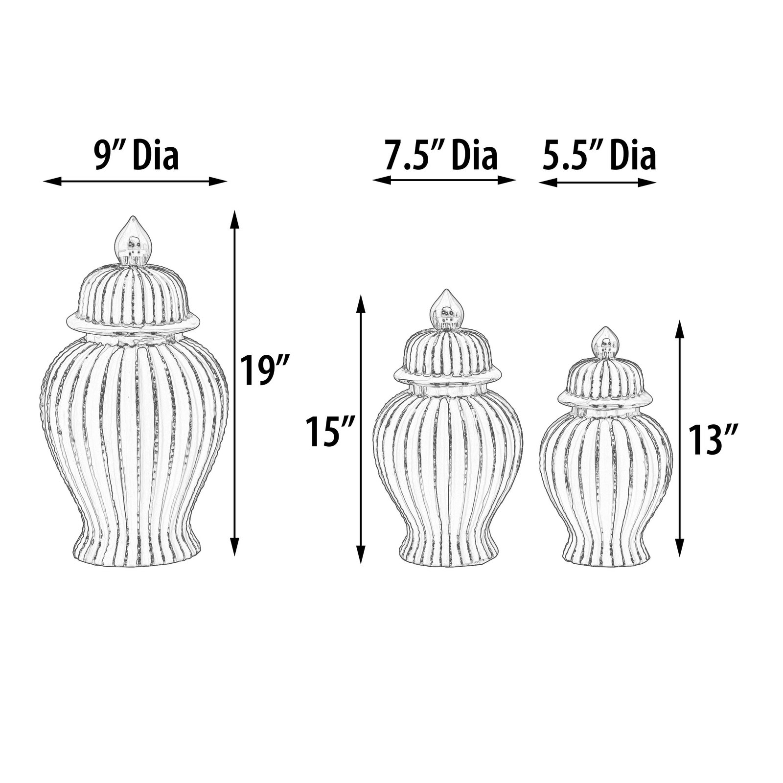 Purity Multi Colored Matte Striped Cannister Set of 3 - Image 5