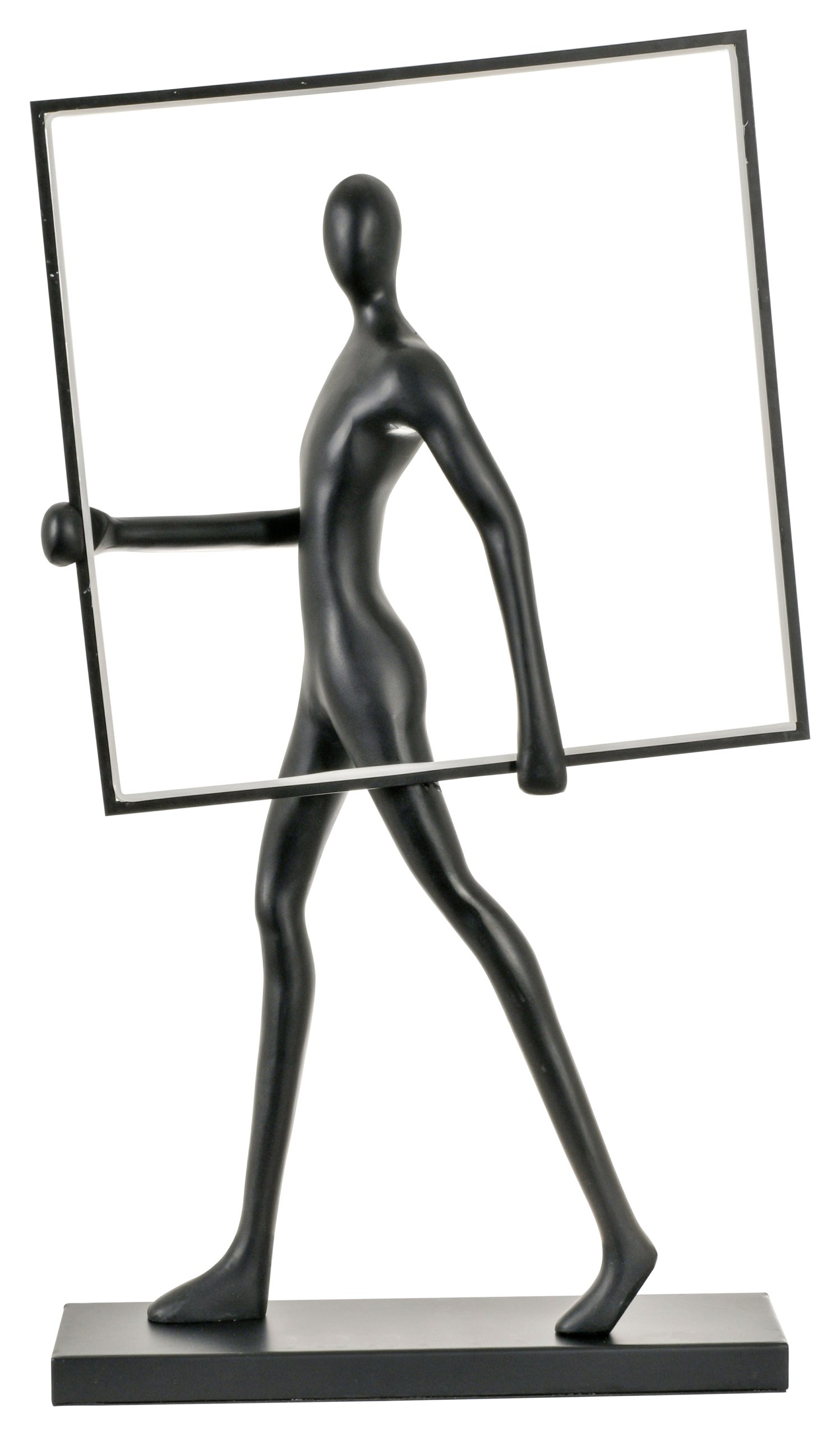 Small Black Sculpture holding Square Light