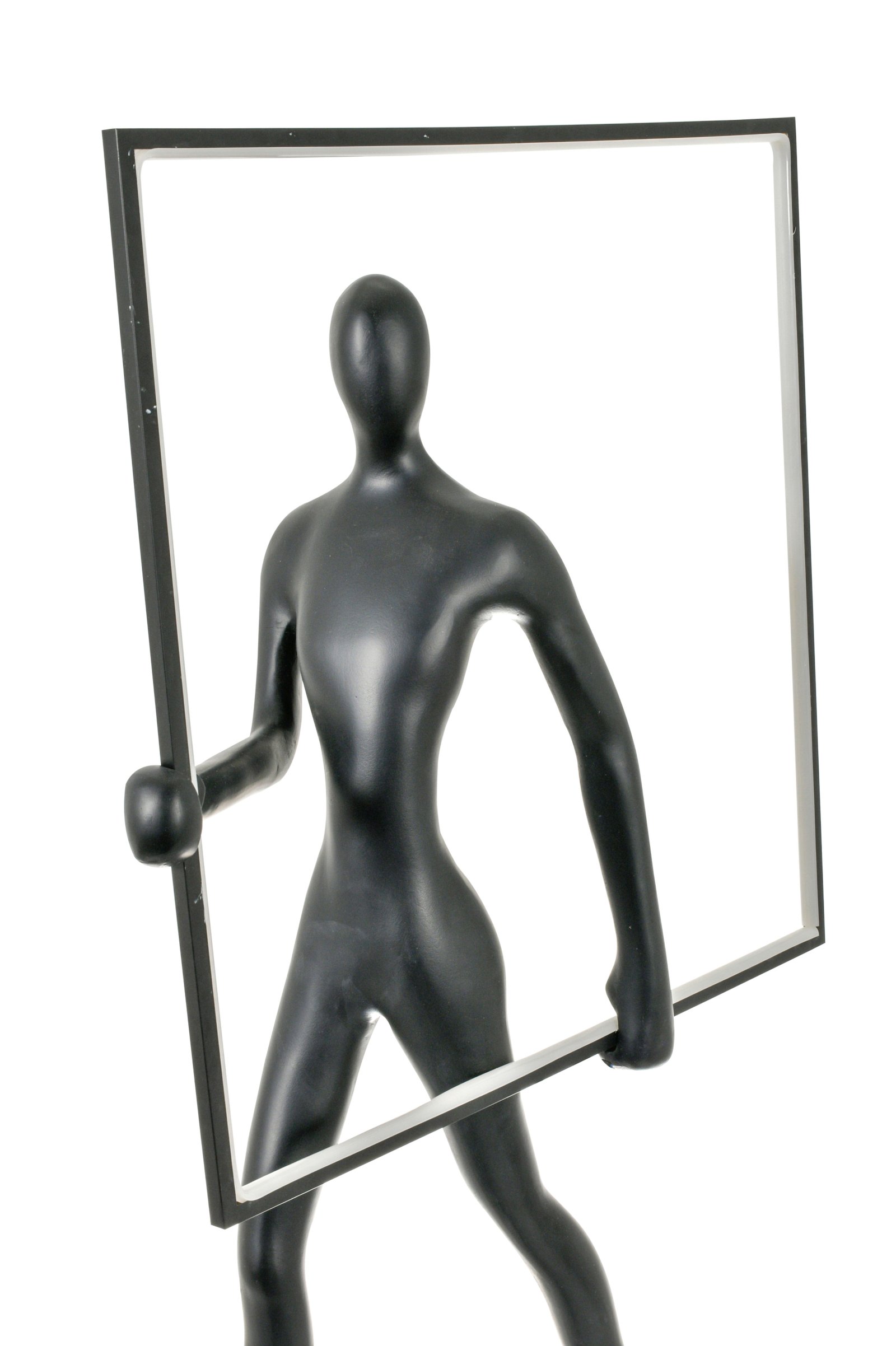 Small Black Sculpture holding Square Light - Image 4