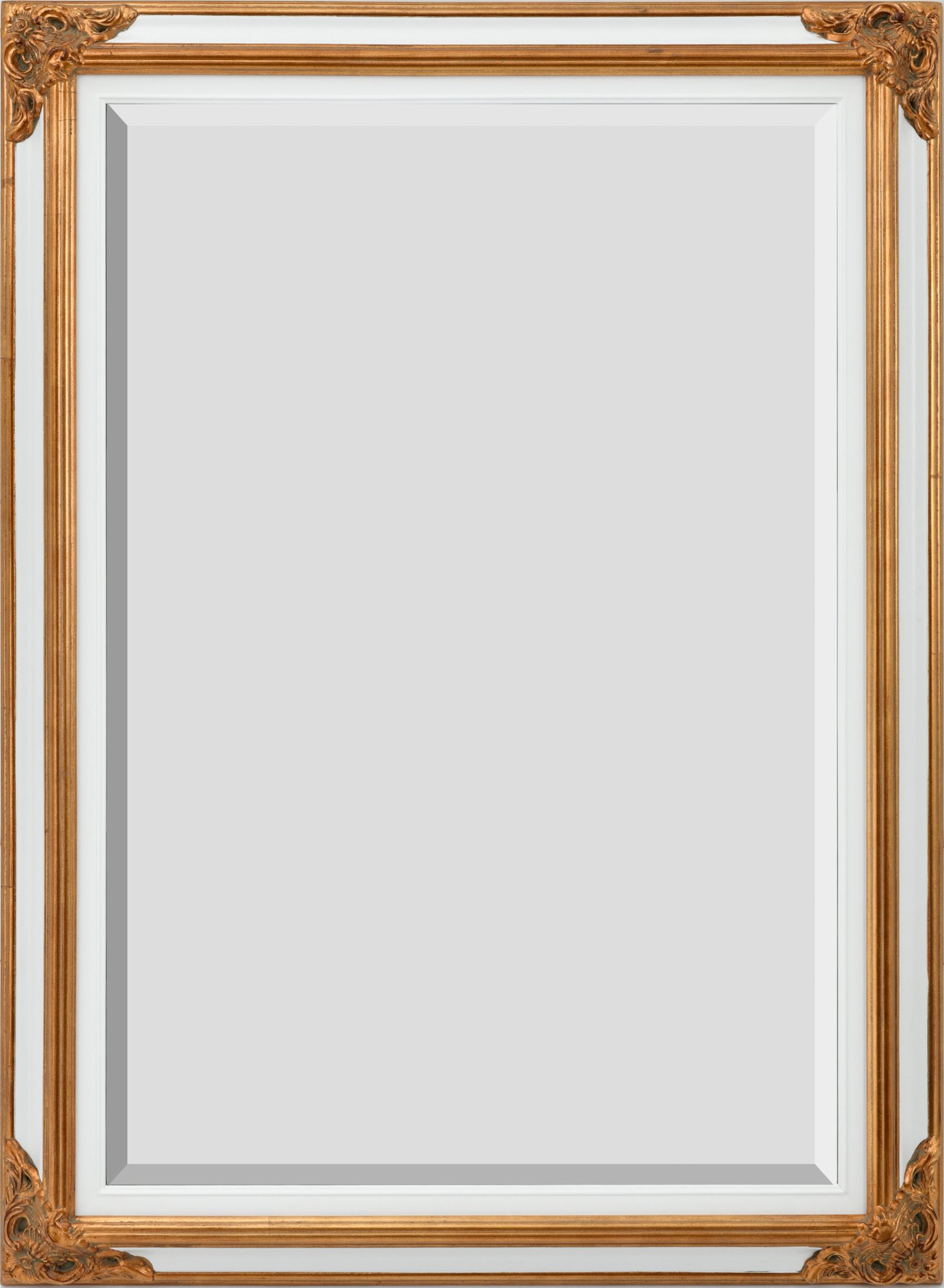 Mini Grand Victorian Mirror 24x36 White and Gold Finish