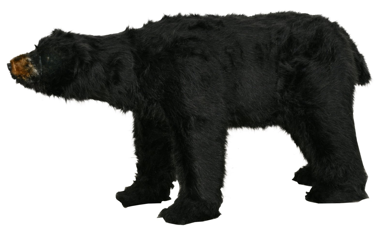 North American Black Bear Walking Statue with Faux Fur 59L
