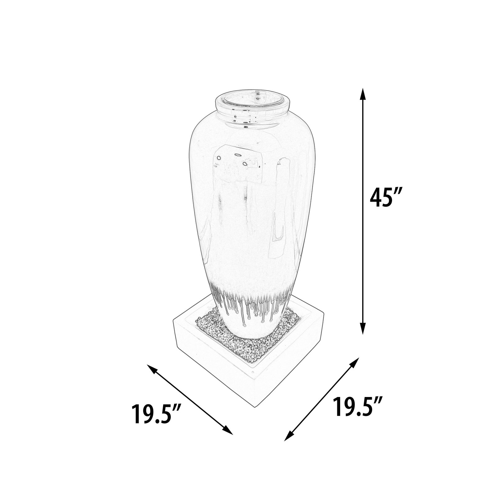 Bubbling Outdoor Garden Vase Fountain 45 inches - Image 5