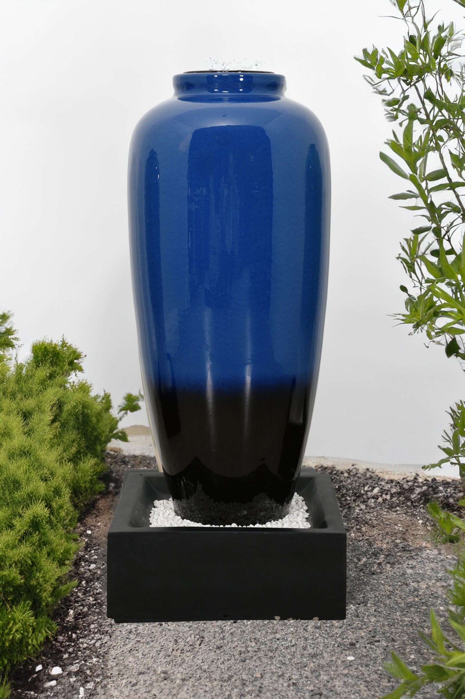 Royal BLue Bubbling Outdoor Garden Vase Fountain 45 inches - Image 2