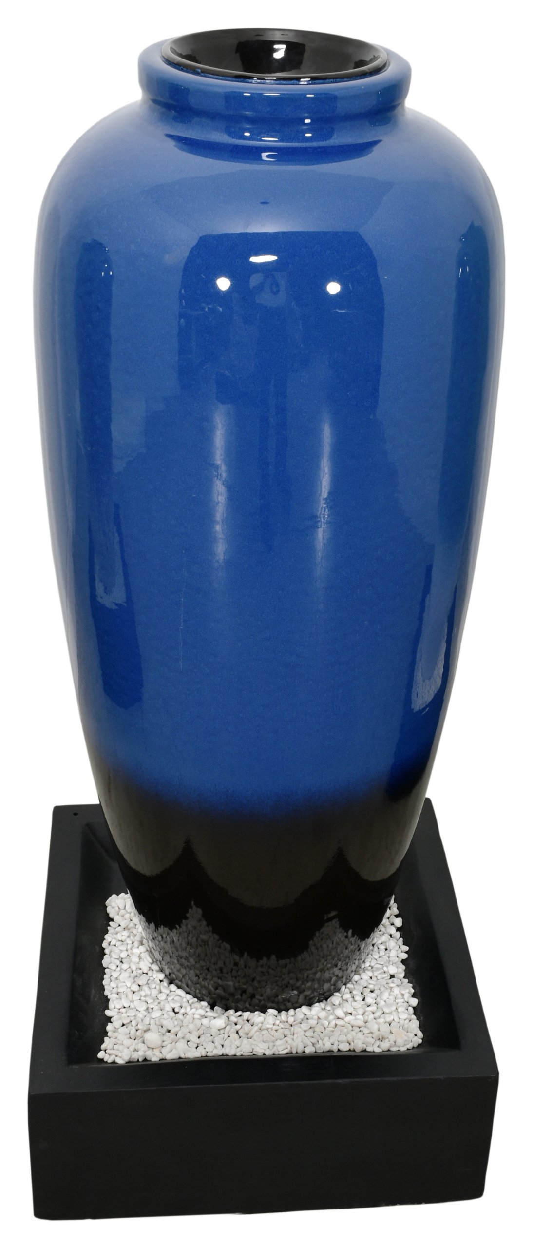 Royal BLue Bubbling Outdoor Garden Vase Fountain 45 inches - Image 3