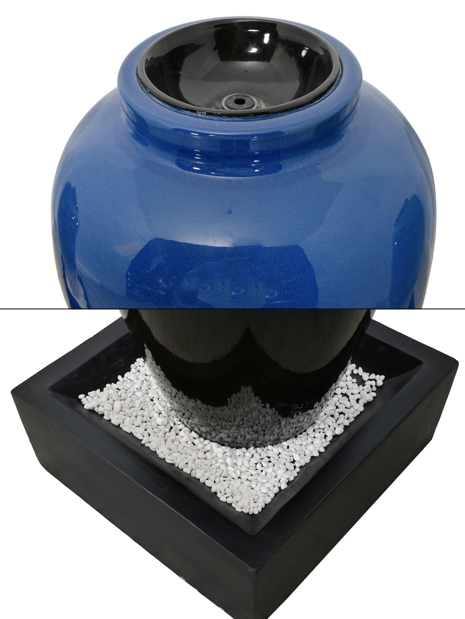 Royal BLue Bubbling Outdoor Garden Vase Fountain 45 inches - Image 4