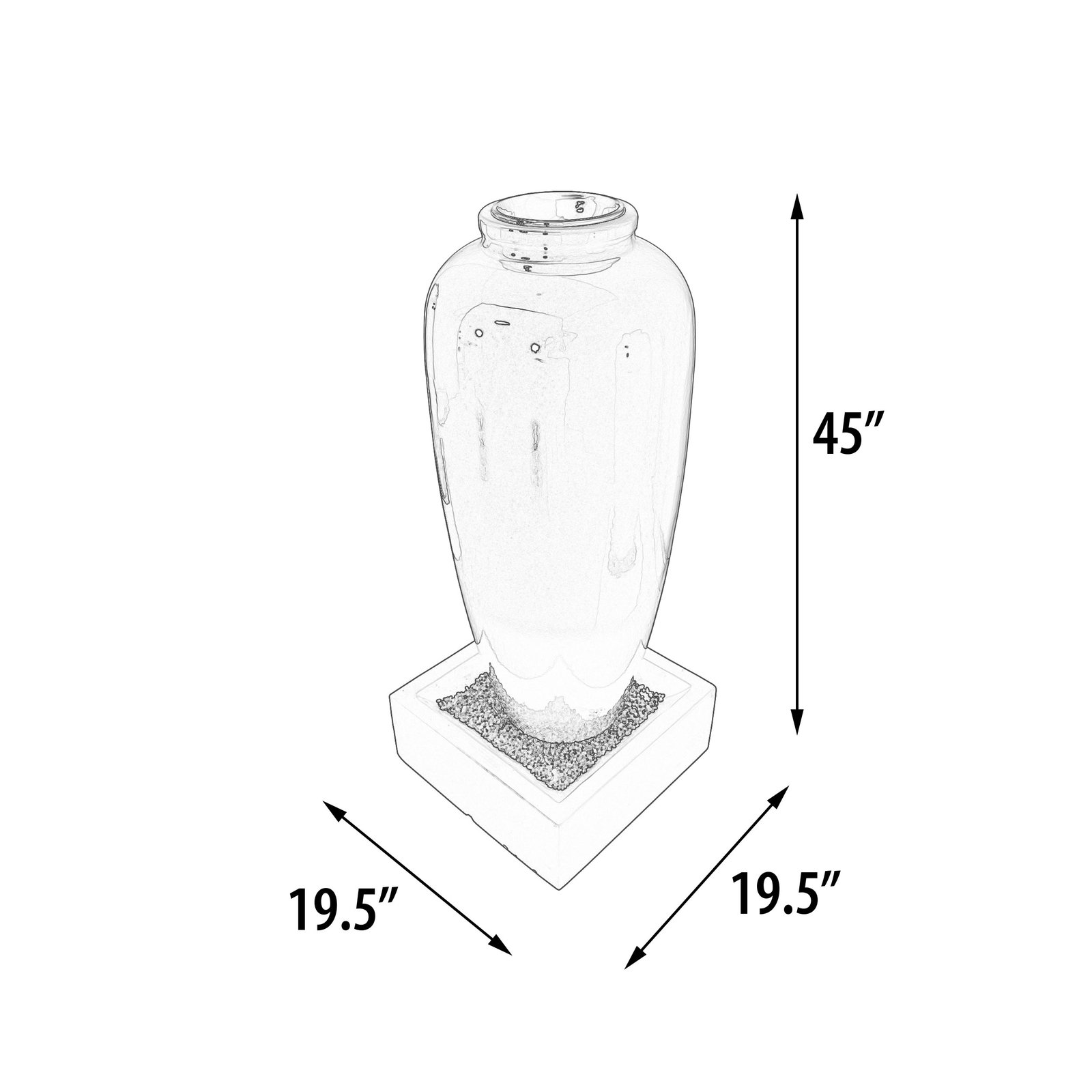 Royal BLue Bubbling Outdoor Garden Vase Fountain 45 inches - Image 5