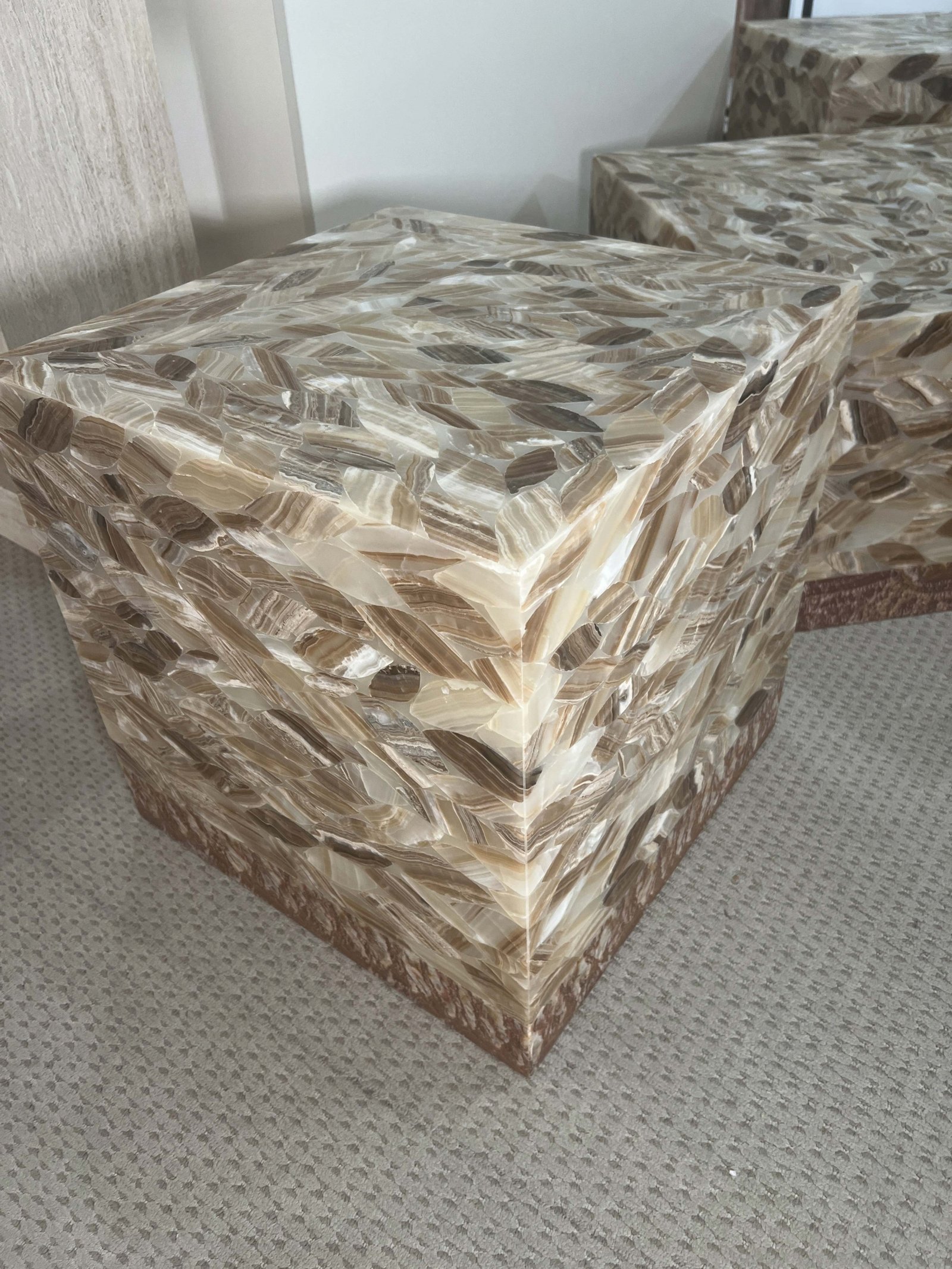 One of a Kind Amber Oynx Side Table