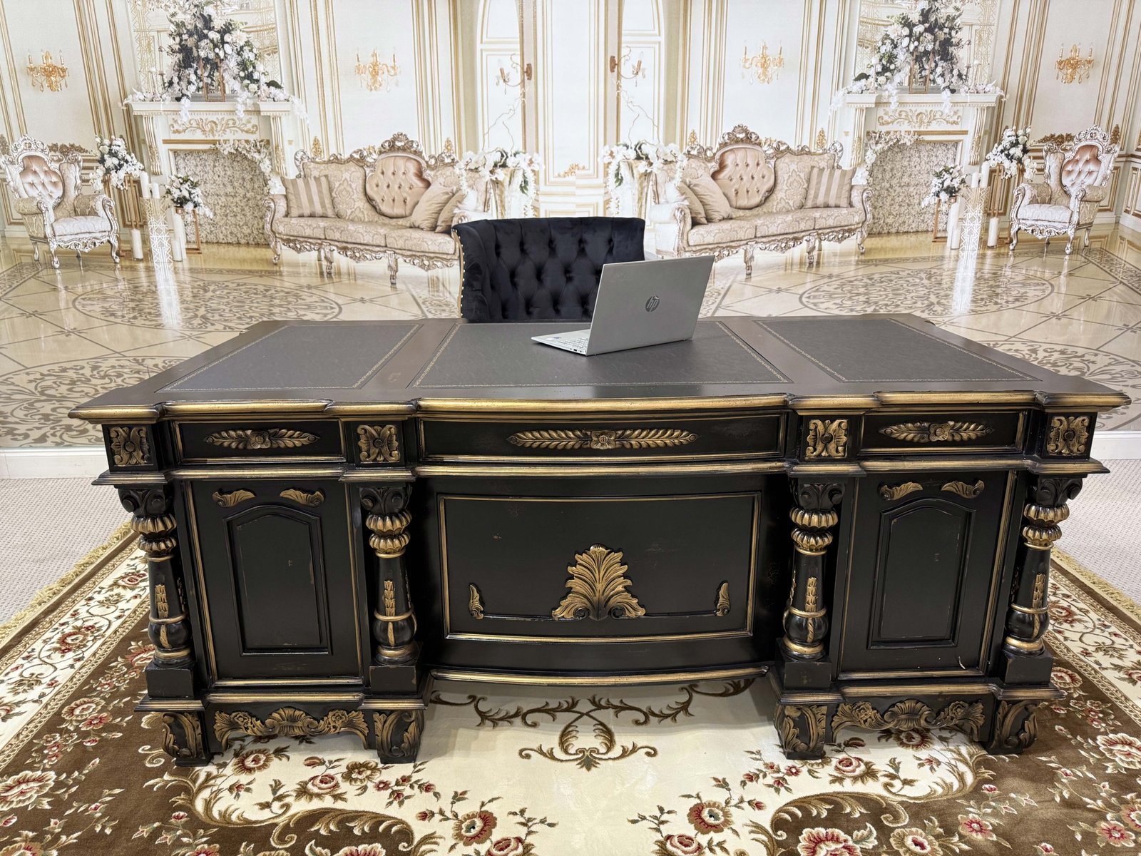 Black Mahogany Monarch Executive Desk - Image 2
