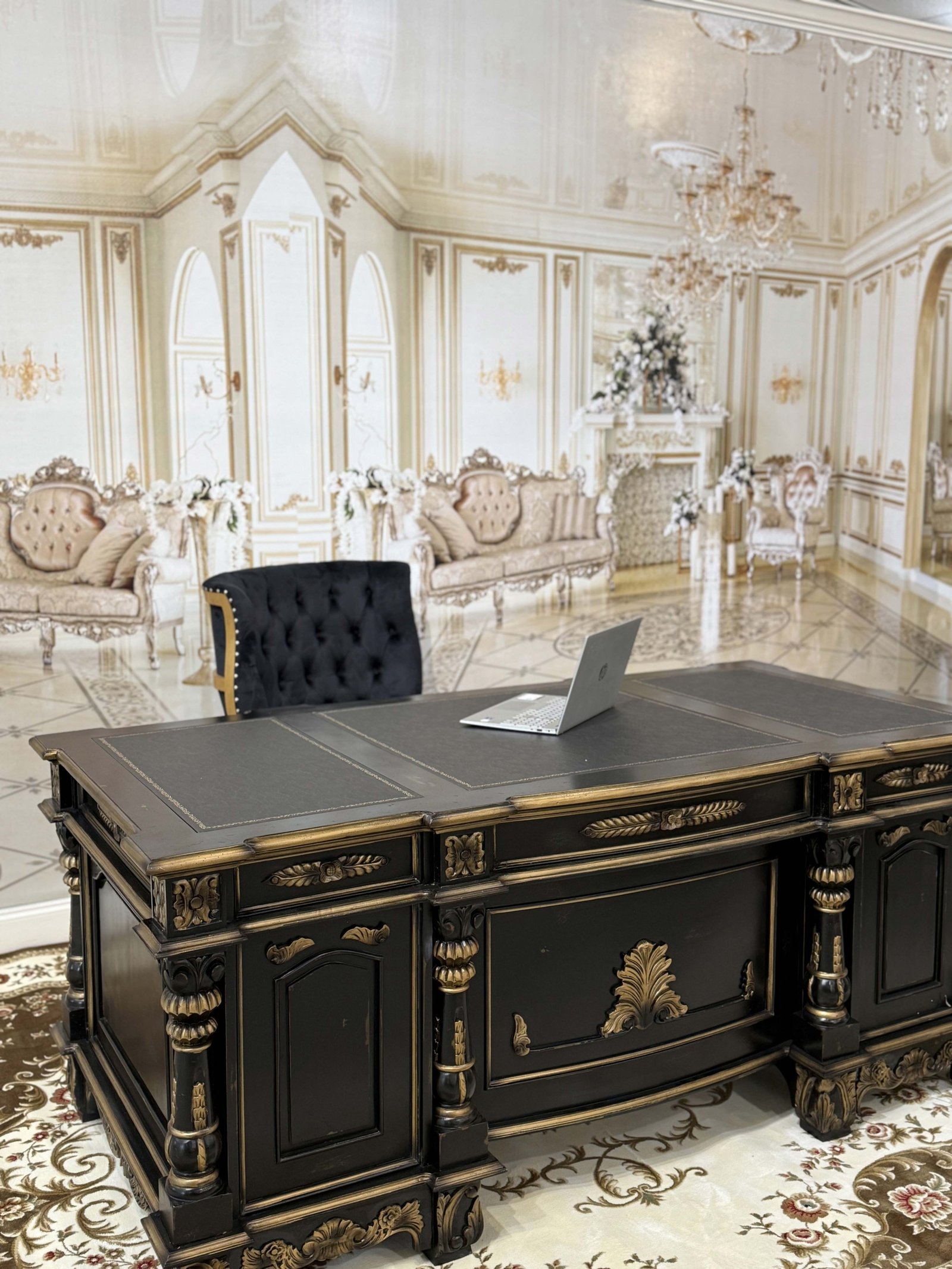 Black Mahogany Monarch Executive Desk - Image 3